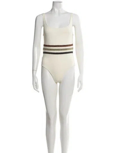 Pre-owned Eres Striped One-piece W/ Tags In White