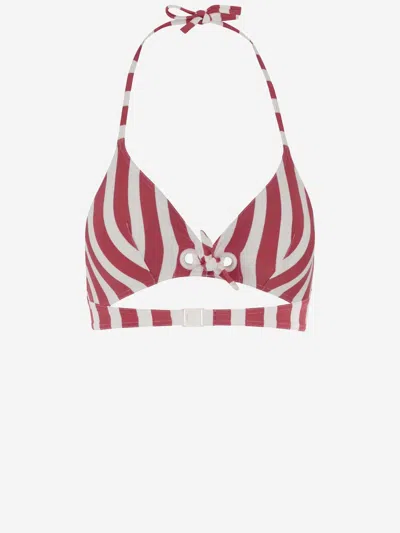 Eres Striped Polyamide Bikini Top In Red