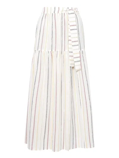 ERES BRILLANTE STRIPED TIERED MAXI SKIRT
