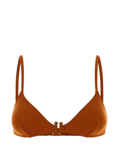 Eres Stylish Triangle Bikini Top In Brown