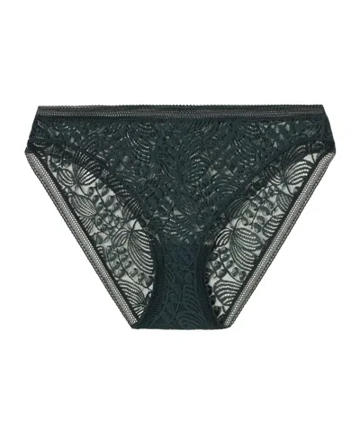Eres Suave Leavers Lace Triangle Panties In Green