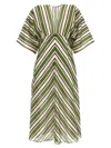 Eres Sheer Fabric Midi Dress With Short Sleeves