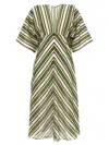 Eres Sheer Fabric Midi Dress With Short Sleeves In Multicolor