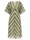 Eres Sheer Fabric Midi Dress With Short Sleeves In Multicolor