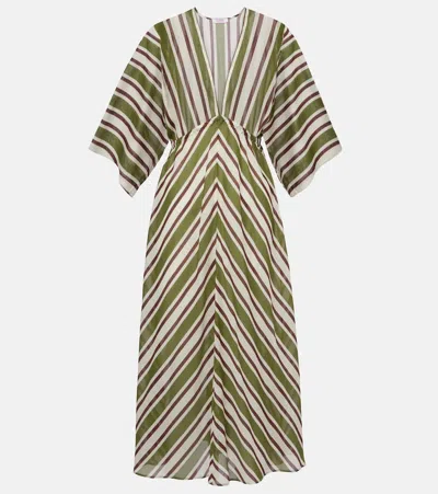 Eres Summer Striped Cotton Voile Kaftan