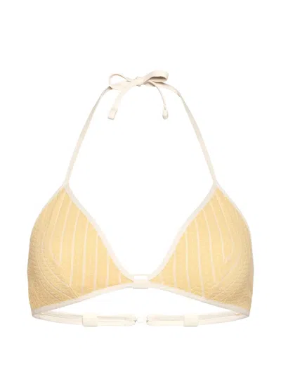 Eres Sunshine Striped Bikini Top In Yellow