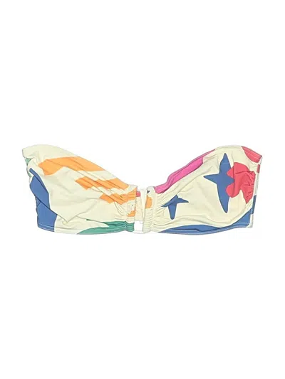 Pre-owned Eres Swimsuit Top Ivory Stars Pattern Swimwear