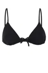 Eres Mouna Black Bikini Top With Triangular Cup And Rear Tie Closure In Tech Fabric Stretch Woman