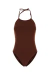 Eres Numéro Halterneck Swimsuit In Animal Print