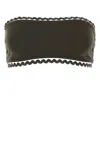 Eres Bandeau Style Bikini Top With Scalloped Edges In Brown