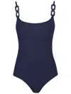 Eres Square Neckline Swimsuit Cut-out Strap In Black