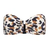 Eres Perle Leopard-print Bandeau Bikini Top In Brown