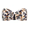 Eres Perle Leopard-print Bandeau Bikini Top In Brown