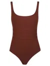 Eres Glory Jacquard Swimsuit In Brown