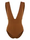 Eres Pigment V-neck Swimsuit In Brown