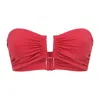 Eres Bandeau Bikini Top With Bust Shirring In Multicolor