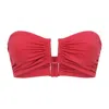 Eres Bandeau Bikini Top With Bust Shirring In Multicolor