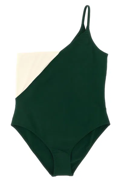 Eres Tandem Asymmetric Swimsuit Single Shoulder In Green