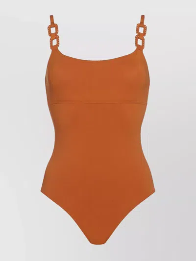 Eres Tank Swimsuit With Adjustable Straps And Backless Design In Brown