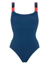 Eres Tempo Geometric-print Swimsuit In Blue