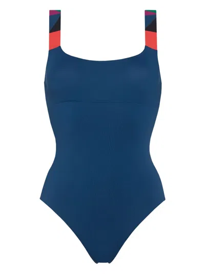 Eres Tempo Geometric-print Swimsuit In Blue