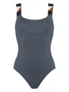 Eres Tempo Graphic-strap Swimsuit In 蓝色