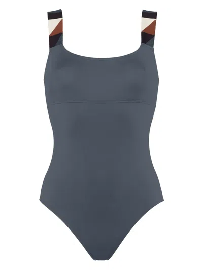 Eres Tempo Graphic-strap Swimsuit In 蓝色