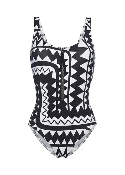 Eres Tipi One Piece Swimsuit Imprime Tribu In Black
