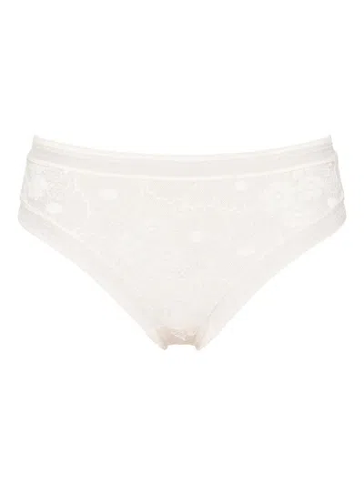Eres Tisane Floral-lace Thong In White