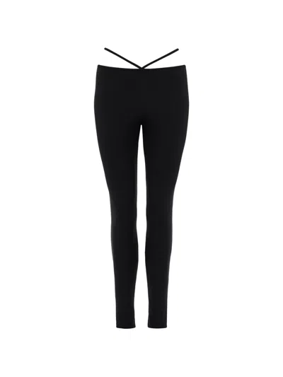 Eres Torres Ribbed Leggings In Blue