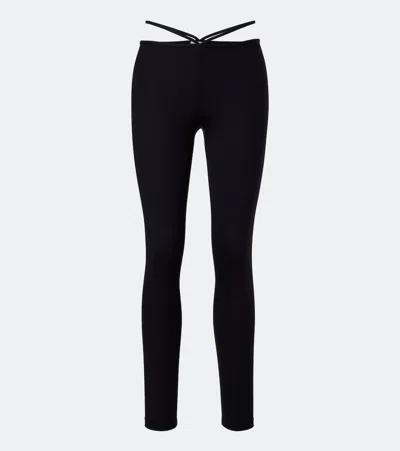 Eres Torres Ribbed-knit Leggings In Black