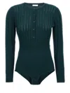Eres Ribbed Crew Neck Bodysuit With Long Sleeves