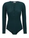 Eres Ribbed Crew Neck Bodysuit With Long Sleeves