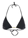 Eres Triangular Cup Black Bikini Top With Beaded Embellishments In Ultra Caramelo