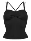 Eres Triple-strap Ribbed Tank Top In Black