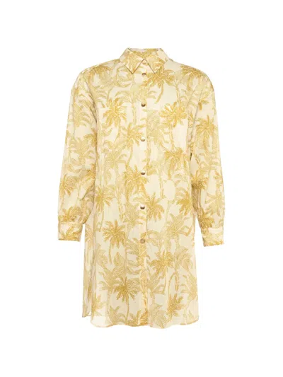 Eres Tropical Floral Print Shirt In Yellow
