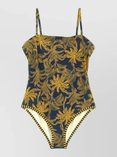 Eres Tropical Scoop Neckline One Piece Swimsuit In Yellow