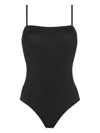 Eres 'acquarelle' Black One-piece Swimsuit With Back Neckline In Black