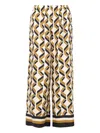 Eres Tube Patterned Silk Twill Wide-leg Pants In Brown
