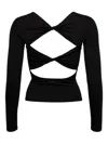 Eres Twist-back Long-sleeved Top In Black