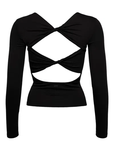 Eres Twist-back Long-sleeved Top In Black