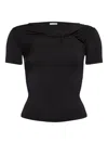 Eres Twist-detail Short-sleeve Top In Black