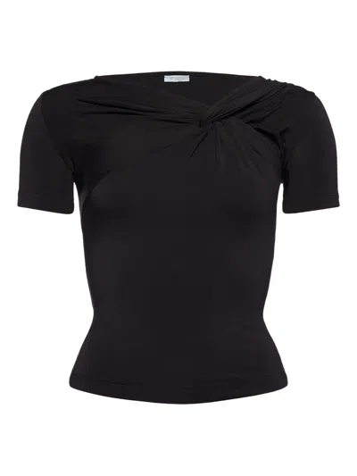 Eres Twist-detail Short-sleeve Top In Black
