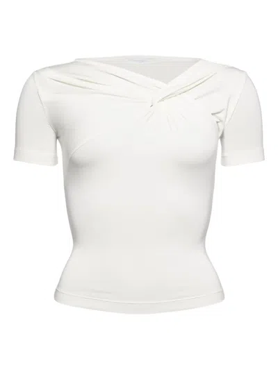Eres Twist-detail Short-sleeved Top In White