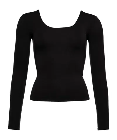 Eres Twist-back Long-sleeved Top In Black