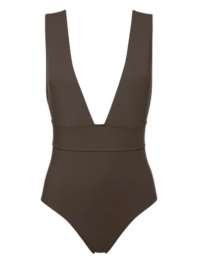Eres Pigment V-neck Swimsuit In Volcan
