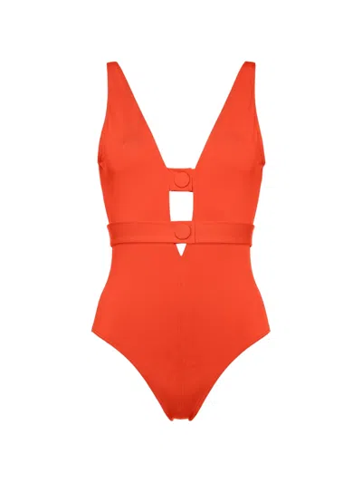 Eres V-neck Swimsuit In Orange