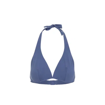 ERES ERES VIBRANT BLUE PLUNGE NECK HALTER TIE SWIMWEAR