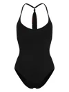 Eres Virtuosa Patchwork-strap Swimsuit In Schwarz