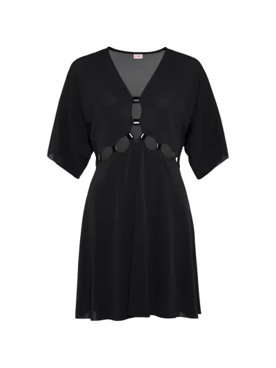 Eres V-neck Cutout Dress In Black